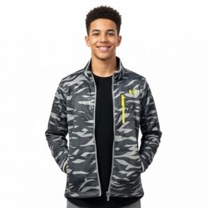 Under Armour Camo Youth XL Coldgear Infrared Black Gray Jacket
